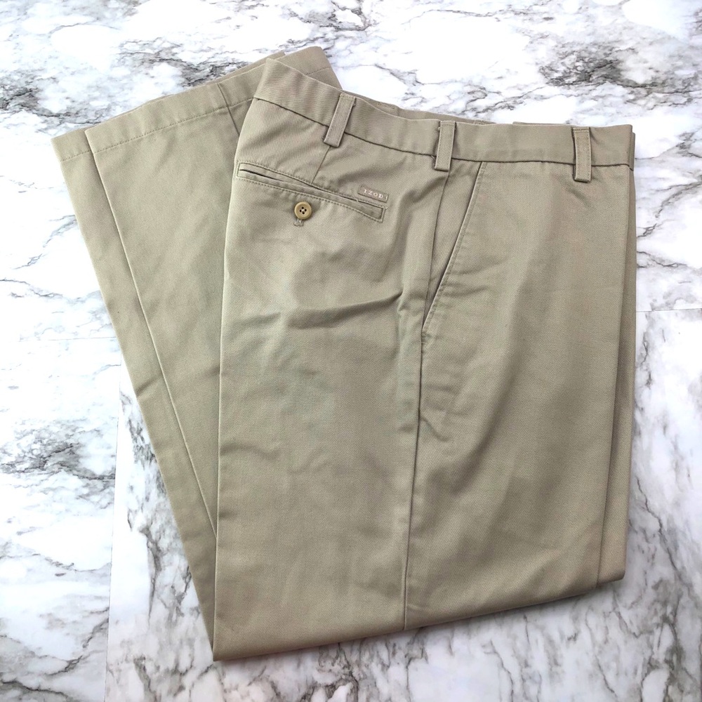 Izod Mens Khaki Chino Pants 33x30 30” inseam
